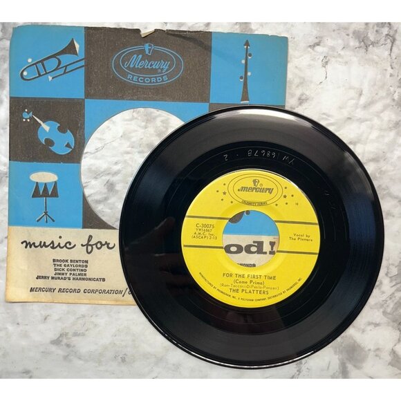 The Platters Twilight Time / For the First Time 45 Doo Wop Jukebox Mercury 30075 - Picture 5 of 6